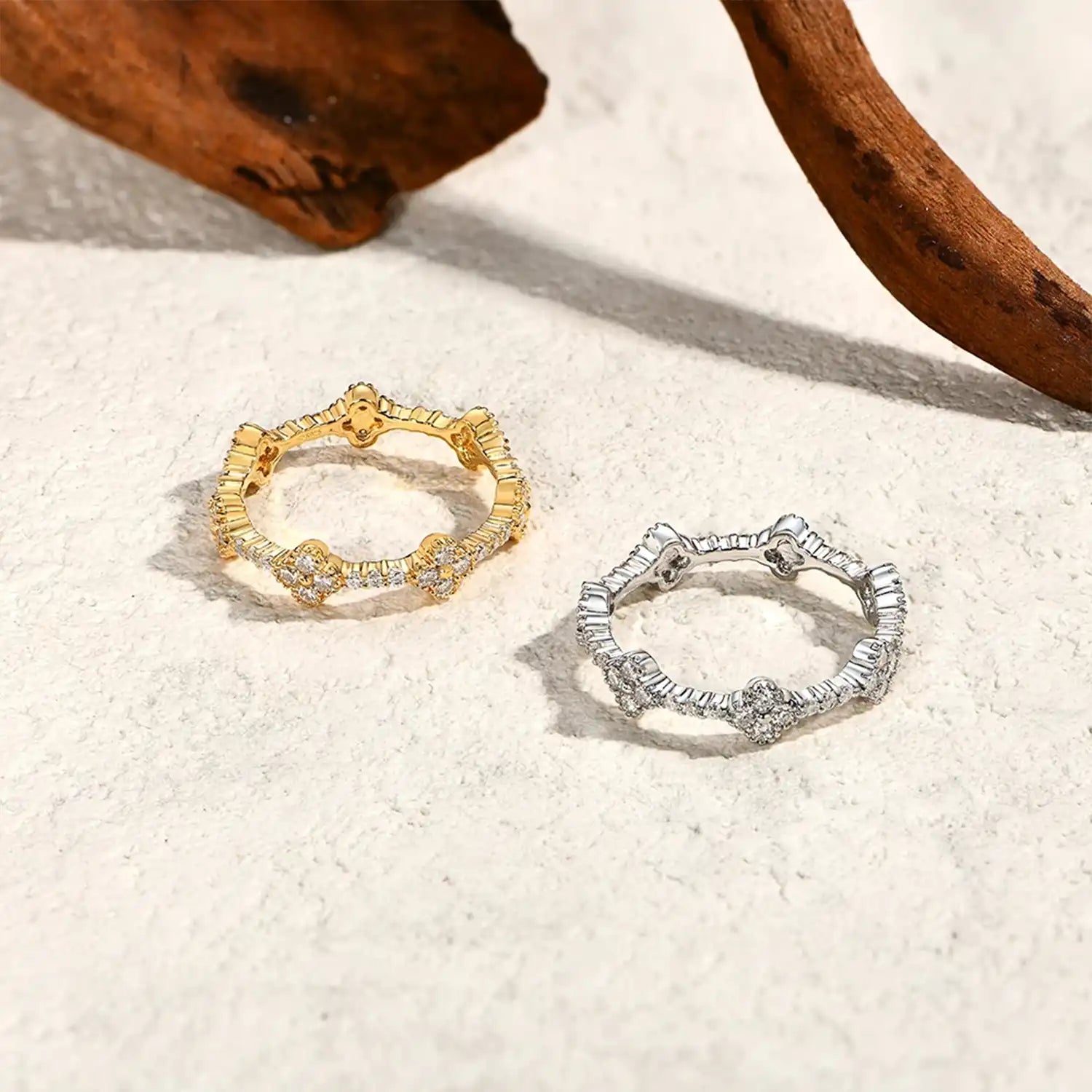 Timeless Eternity Ring – Black Moissanite (Yellow Gold)